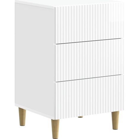 Bedside Cabinet with Drawer High Gloss White 43 x 41 x 66.5 cm vidaXL