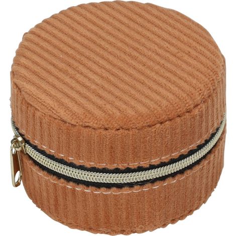 Petite boîte à bijoux, velours côtelé, Ø 8 cm (1/2)