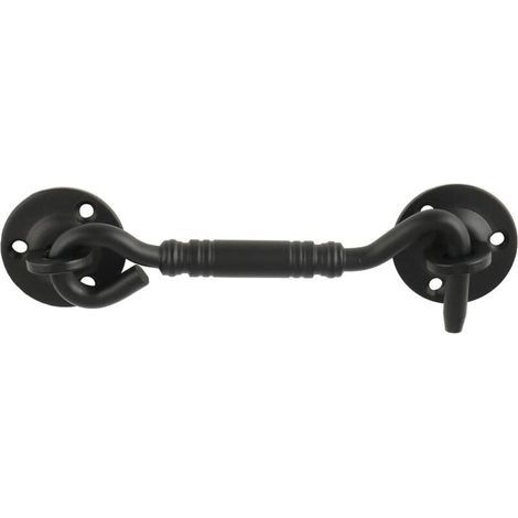 Loquet de fenêtre à crochet pour porte de cabine, 110 mm de long, acier inoxydable noir mat, (1/5)