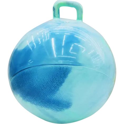 Ballon gonflable coloré en PVC de 45 cm d'épaisseur, avec poignée arc-en-ciel, idéal pour le yoga et les sauts. (1/5)