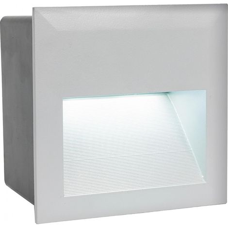 Luminaria empotrable Eglo Zimba LED 3.7W 4000K Luz neutra. Forma Cuadrada 14×14 cm. Terraza, jardín y piscina. Estilo moderno e industrial. Aluminio. Color plata (1/2)