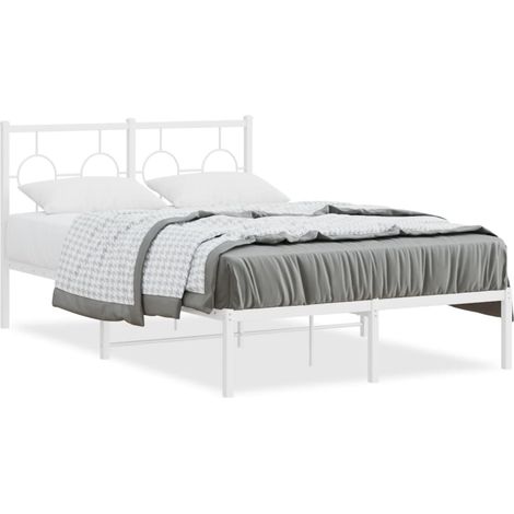 Maison Exclusive - Giroletto con Testiera in Metallo Bianco 120x200 cm (1/5)
