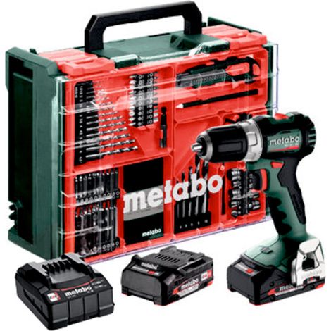 Metabo Akku-Bohrschrauber BS 18 L BL Set2x 2,0 Ah und Ladegerät mit Mobiler Werkstatt