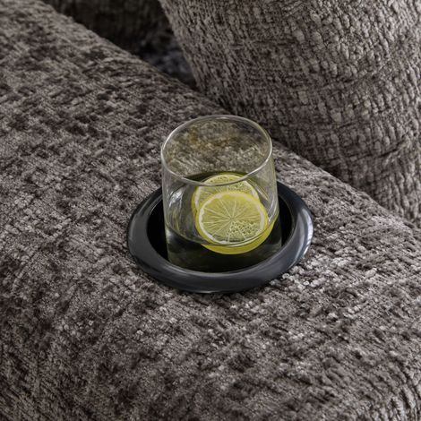 Canapé d'angle en L convertible 102 pouces, gris anthracite, avec support de verre intégré, assise spacieuse, livré prêt à l'emploi, sans montage – Taille : 261 x 165 x 80,5 cm (1/5)