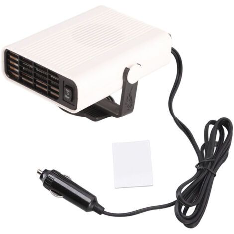 BUNTHAUS Chauffage de voiture rotatif à 360 degrés, chauffage rapide, allume-cigare portable et désembueur pour camions, 24 V, blanc