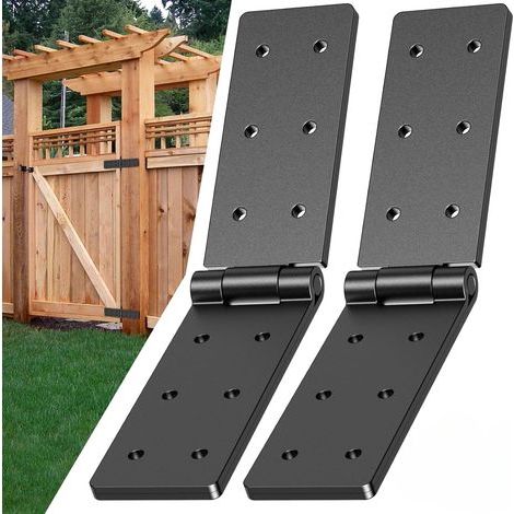 Due robuste cerniere per porte, regolabili fino a 270 gradi, adatte per porte da fienile con recinzioni in legno. (1/5)