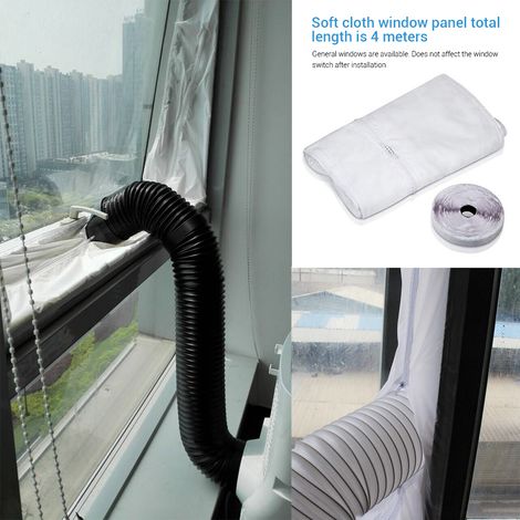 Plaque d’étanchéité en tissu flexible pour fenêtre, joint de climatiseur mobile, scelle-porte coulissant, kit d’isolation réutilisable (1/5)