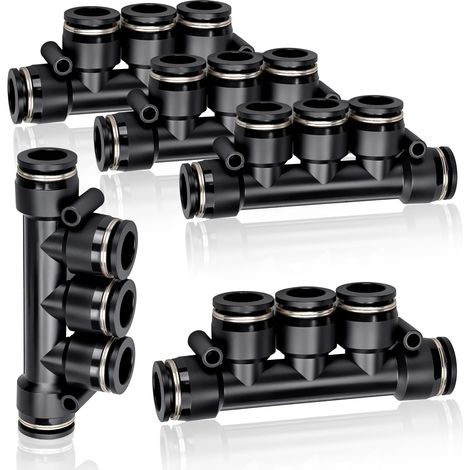 10 pezzi 6 mm di diametro esterno raccordo rapido in plastica dritto a 5 vie per linea aria PK-6 (1/5)