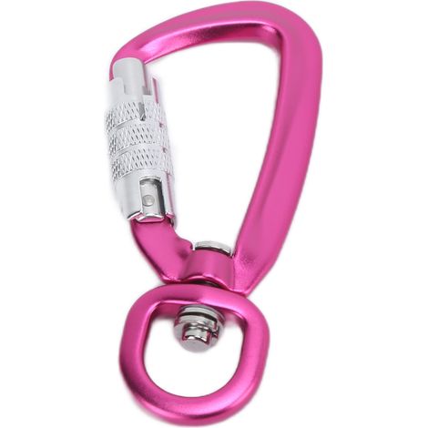 Mousqueton à verrouillage automatique et rotation à 360° - Accessoire idéal pour laisses de chien, hamacs et sacs à dos - Rose (1/5)