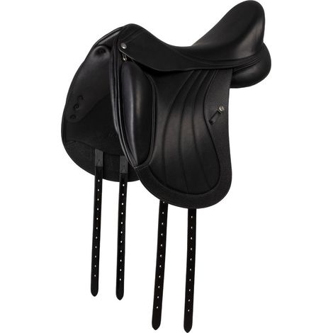17", Nero: Sella da dressage modello Heidy in cuoio di vitello doppiato con arcione in kevlar carbonio (1/5)