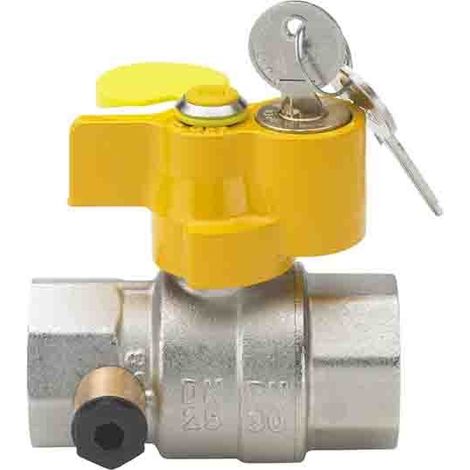 Enolgas Valvola a sfera TopTest per gas con presa di pressione FF 3/4 con chiave S1461N35