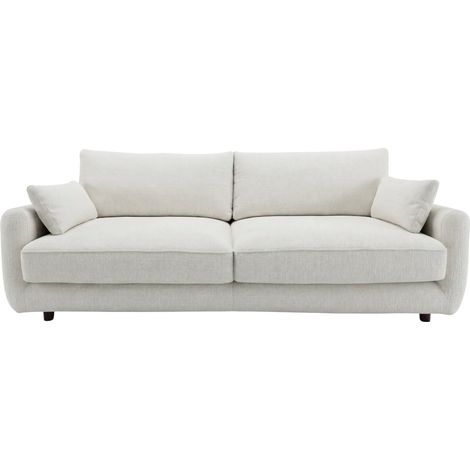 STELLA - Canapé droit convertible tissu chenille 3 places - Vert