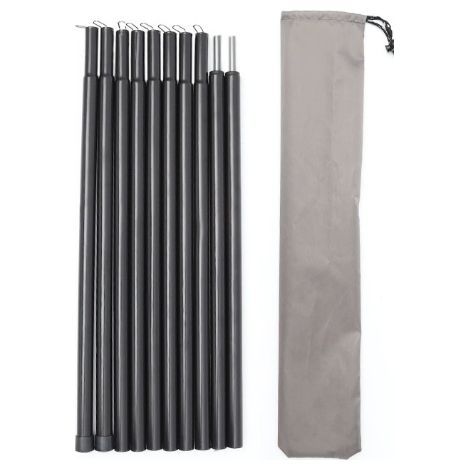2 postes telescópicos de acero inoxidable para carpa, con bolsa de almacenamiento, ajustables de 43 a 200 cm para toldos, velas de sombra y lonas.