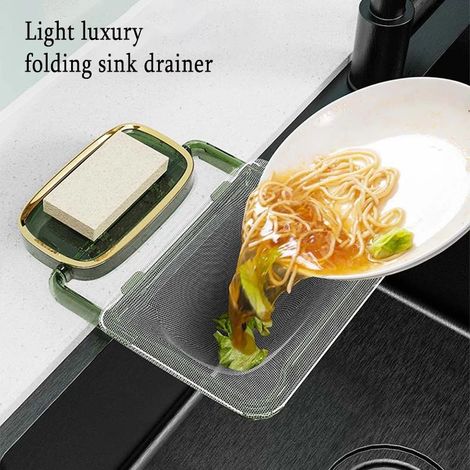 Égouttoir d'évier, panier de rangement suspendu, passoire verte-Online Store (1/5)