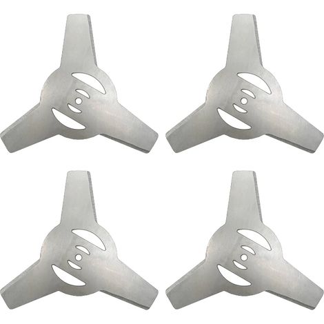Accessoires pour outils de jardin motorisés : 4 lames métalliques de 5 mm à 3 dents pour débroussailleuse électrique (1/4)