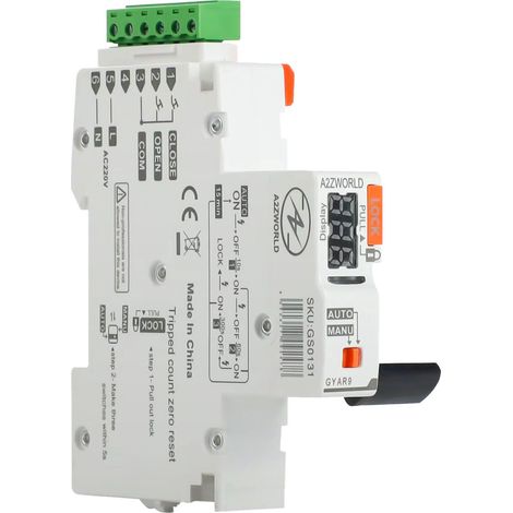 Modulo di Riarmo Automatico, 220V 1 Modulo DIN, 3 Tentativi (10s/60s/300s), Contatti Puliti NO per Comando Remoto