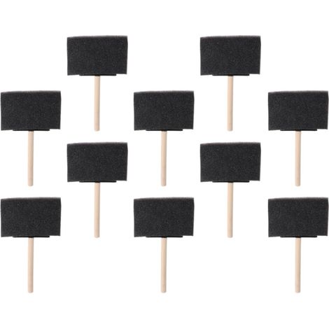 Leicht 10 pièces Holzgriff Schwamm Pinsel avec Schräger Spitze Wiederverwendbar et pour (1/5)