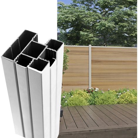 ECOSTECK-Pfosten Aluminium SILBER, 68 x 68 x 2400 mm