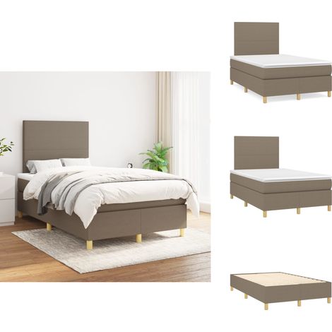 Boxspringbett mit Matratze Taupe 120x200 cm Stoff - Boxspringbett - Doppelbett - Bettenrahmen - Lattenrost - Matratze (1/5)