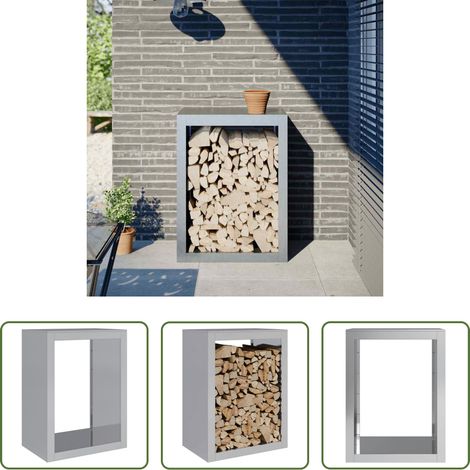 vidaXL Porte-bûches acier galvanisé - Portant de bois de chauffage 60x40x80 cm acier galvanisé (1/5)