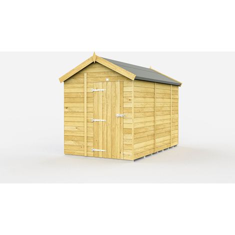 6 x 9 Feet Apex Shed - Single Door Without Windows - Wood - L272 x W175 x H217 cm