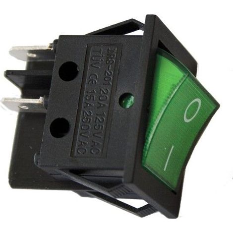 Interruptor Bipolar 15A 250V Verde