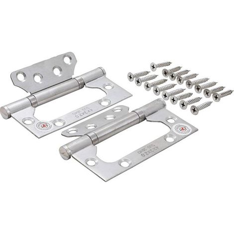 Jeu de Charnières Acier Inoxydable 2 pcs 100 x 50 mm - Montage Compact - Résistance et Durabilité - D-Work (1/5)