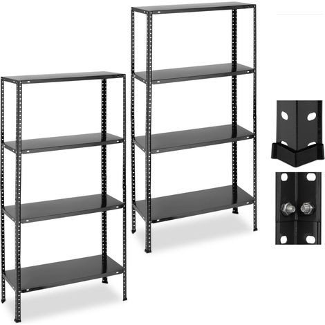 Étagère Charge Lourde, Lot de 2, 160 kg Max., 4 Niveaux, HxLxP: 147,5x75,5x30,5 cm, Cave (1/5)