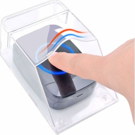 de protection transparente pour sonnette de porte extérieure, étanche, sans fil, support mural - 11 x 6 x 5 cm (1/3)