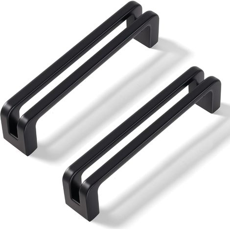 6 pièces poignées de placard cuisine en Noir, Poignee de Meuble Cuisine 128mm,Poignées de Tiroir de Meubles, pour Bureaux, Tiroirs, Armoires (1/5)
