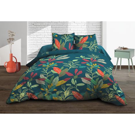 Housse de couette 220x240 + 2 taies - Pur coton 57 fils - Acapulco