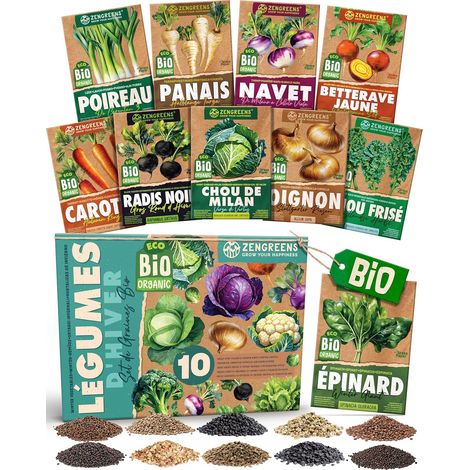 Kit de Graines de Légumes d'Hiver bio - 10 variétés anciennes (1/5)