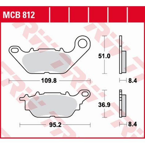 Pastillas de freno TRW ZF KH464 orgánicas para Yamaha Delight 115 '13-'16, GPD/LTS/YS 125 '16-, YBR 125 '08-'16, Crypton/Sniper 135 '06-'08, YZF 150 '14-, delanteras