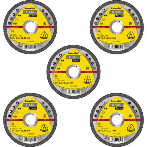 Lot de 5 disques à tronçonner, Type A 346 EX, 115x1,6x22,23 mm (1/2)