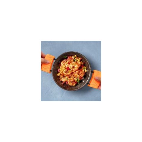 2 Stück Silikon-Topfgriffhalter, Küchen-Silikon-Topfhandschuhe, hitzebeständiger Griff, zusätzlicher Griff, Unterstützung für heißen Topfgriff Gan - Crezuo (1/3)