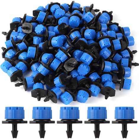 Confezione da 100 gocciolatori regolabili per irrigazione automatica (microgoccia) – anti-intasamento – compatibili con tubi da 6,35 mm (1/4") (1/5)
