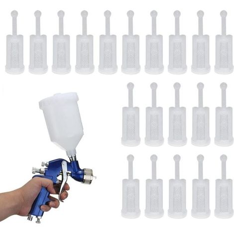 Spray Gun Filter, Paint Filter, Gravity Feed Spray Gun Filters, Universal Paint Gun Filters Fine Mesh Paint Strainers, for Most Powered Sprayers (1/5)