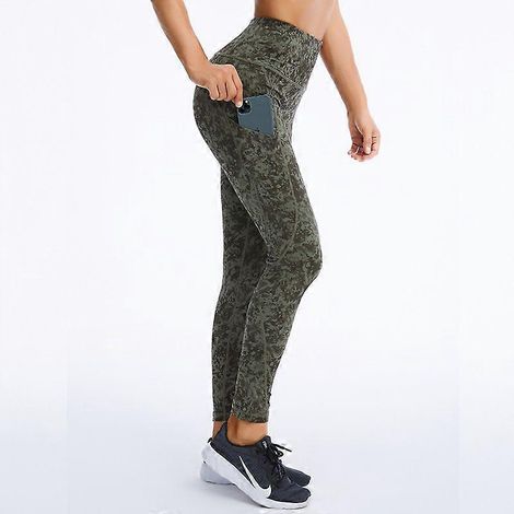 Damen-Yogahose mit hohem Bund und Taschen, Leggings mit Taschen, Yogahose für Bauchmuskelübungen (türkis) (1/5)