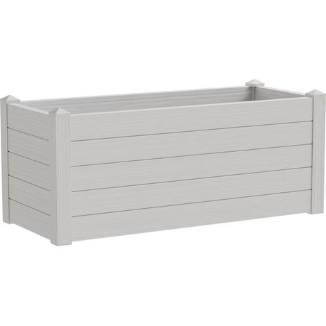 TeraPlast™ Pflanzkasten TRAMA 002 Snow lichtgrau rechteckig 100 x 42 cm - Kunststoff (1/2)