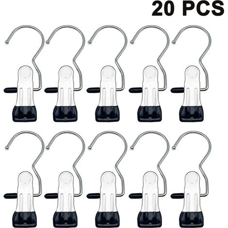 20 pièces Pinces à linge en acier inoxydable pour chaussettes sous-vêtements vêtements de bébé (1/5)