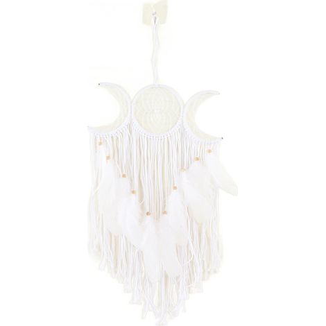 Attrape-rêves tissé main – blanc – minimaliste – décoration murale – salon étude café chambre