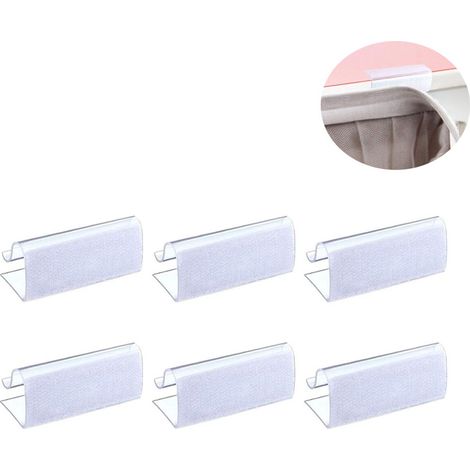 Lot de 6 pinces à nappe en plastique avec fixation Velcro, antidérapantes et robustes, assurant une fixation sécurisée, adaptées aux tables de jardin et repas en extérieur (1/5)