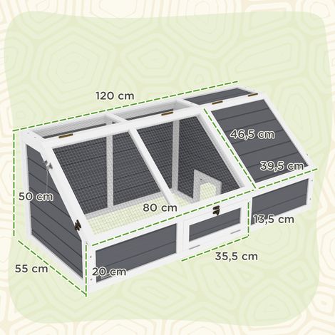 Enclos extérieur pour tortues, sans fond, facile à ouvrir, gris clair (1/5)