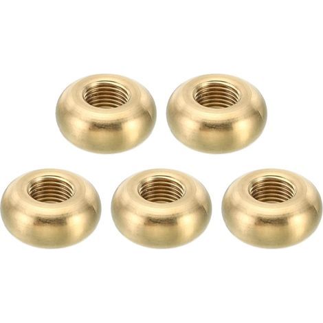 M10x1 Rond Contre-écrou, 5 Paquet Solide Laiton Bord Plat Écrou Mince Vis Verrouillage Écrou pour Meuble Lampe Lumière, 22mmx10mm (1/5)