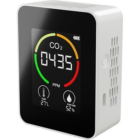 Rilevatore portatile di anidride carbonica, termometro e igrometro Jeffergarden per interni, rilevatore digitale di qualità dell'aria per la casa, analizzatore intelligente della qualità dell'aria (1/5)