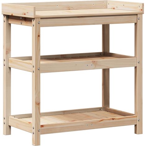Mesa de plantación con estantes madera pino 82,5x45x86,5 cm vidaXL (1/5)