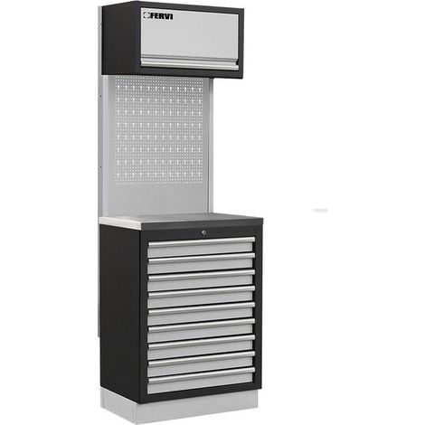 Modulares Werkstattmobel Edelstahlplatte Kleiderschrank Schubladen Fervi a008r