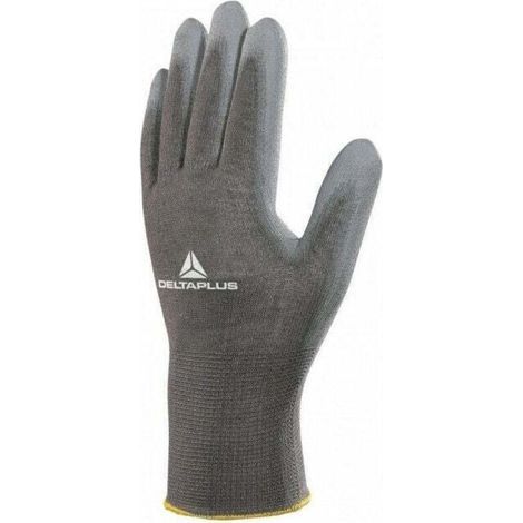 12 Paar VE702PG DELTA PLUS Polyamid-Strickhandschuhe mit Polyurethan-Handfläche – Größe: 10 (1/5)