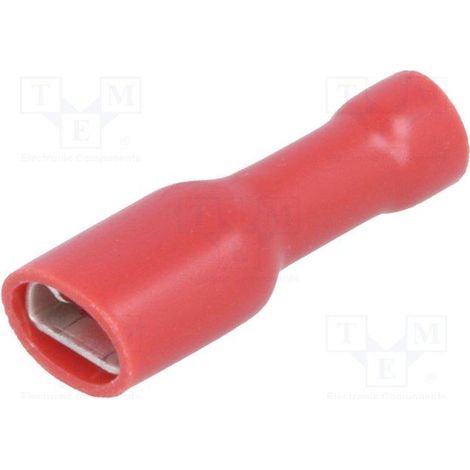 Terminale femmina Faston 4,8mm isolato rosso St-013/r Pvc15048-2