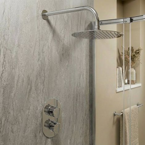 Signature Reflex Thermostatic Dual Concealed Mixer Shower with Fixed Shower Head - Chrome (1/3)